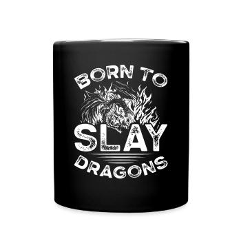 Né pour tuer des dragons - Mug uni - noir - Devant