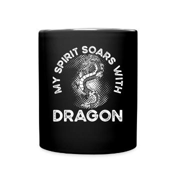Mon flotte avec le dragon - Mug uni - noir - Devant