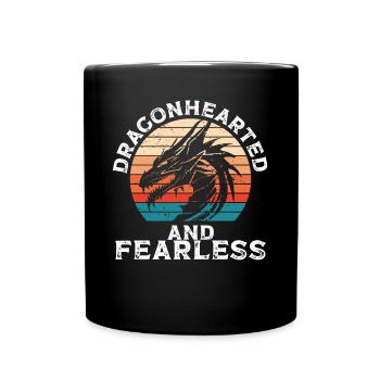 Drachenherz Und Furchtlos - Tasse einfarbig - Schwarz - Vorne