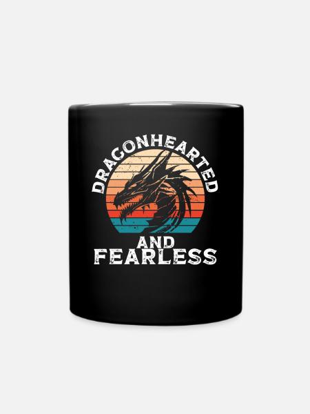 Drachenherz Und Furchtlos - Tasse einfarbig - Schwarz