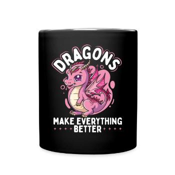 Les dragons améliorent tout - Mug uni - noir - Devant