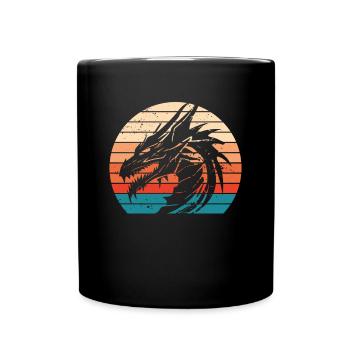 Dragon Coucher de soleil - Mug uni - noir - Devant