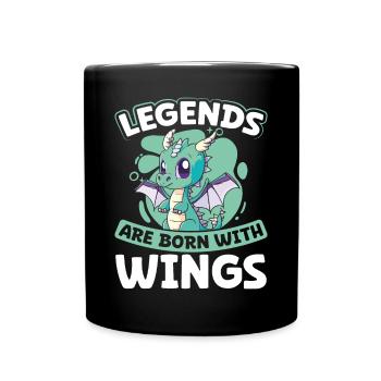 Les légendes naissent avec des ailes - Mug uni - noir - Devant