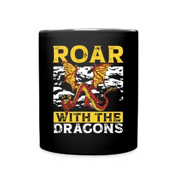 Rugissez avec les dragons - Mug uni - noir - Devant