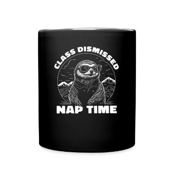 Class Dismissed Nap Sloth Teacher - Full Colour Mug - black - Front