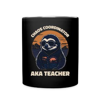 Chaos Coordinator aka Teacher Teacher Sloth - Full Colour Mug - black - Front
