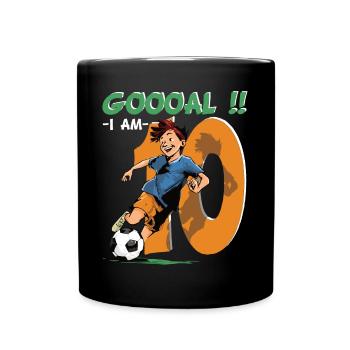 Football Birthday - 10 years old boy - 10. - Full Colour Mug - black - Front