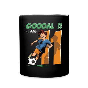 Football Birthday - 11 years old boy - 11. - Full Colour Mug - black - Front