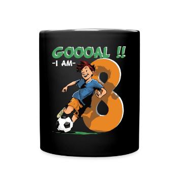 Football Birthday - 8 years old boy - 8. - Full Colour Mug - black - Front
