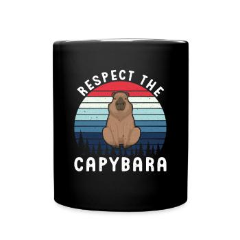 Retro Respect the Capybara - Capybara Fans - Tasse einfarbig - Schwarz - Vorne