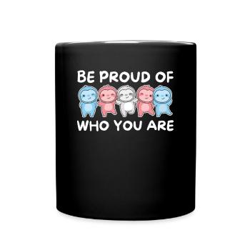 Transgender Flag Gay Pride LGBTQ Sloth - Full Colour Mug - black - Front