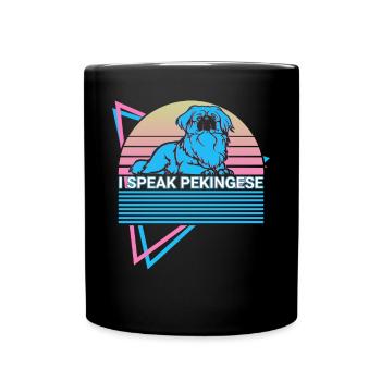 I speak Pekingese Retro - Full Colour Mug - black - Front