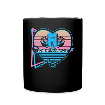 I love my pharmacist pharmacy retro - Full Colour Mug - black - Front