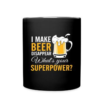 Funny Mens I Make Beer Disappear What's Your Super - Full Colour Mug - black - Front
