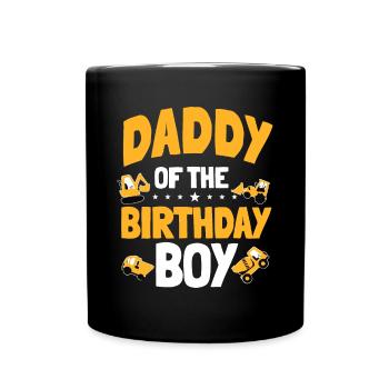 Papa des Geburtstagskindes Bauarbeiters Bday - Tasse einfarbig - Schwarz - Vorne