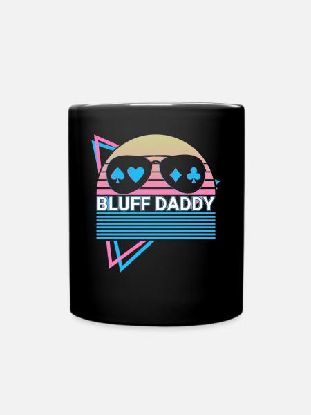 Pokerspieler Papa Retro - Tasse einfarbig - Schwarz