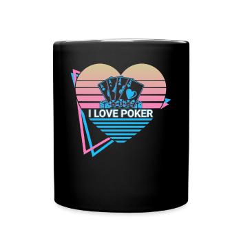 J’adore le poker rétro - Mug uni - noir - Devant
