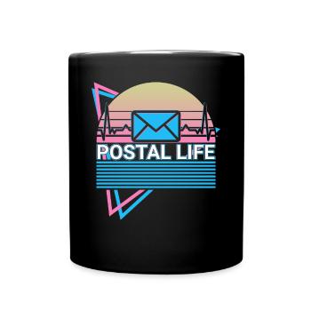 Postleben Postbeamter Retro - Tasse einfarbig - Schwarz - Vorne