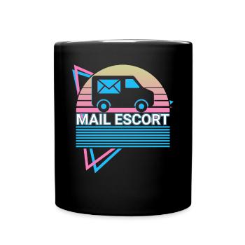 Postdienst Postbote Retro - Tasse einfarbig - Schwarz - Vorne