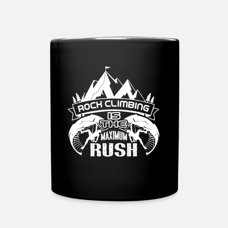 Rock Climbing Rock Climbing Is The Maximum Rush - Full Colour Mug - black
