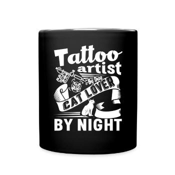Tattoo Artist Tattoo Artist Cat Lover - Full Colour Mug - black - Front