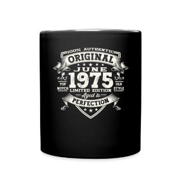 48. Geburtstag Mann Juni Jahrgang 1975 Original - Tasse einfarbig - Schwarz - Vorne