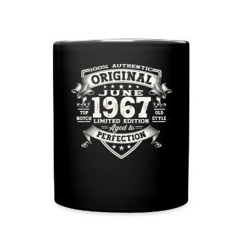 56th Birthday Man June Year 1967 Original - Full Colour Mug - black - Front