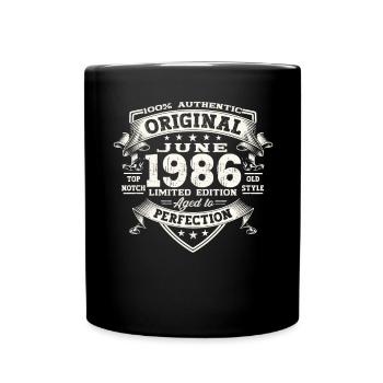 37th Birthday Man June Year 1986 Original - Full Colour Mug - black - Front