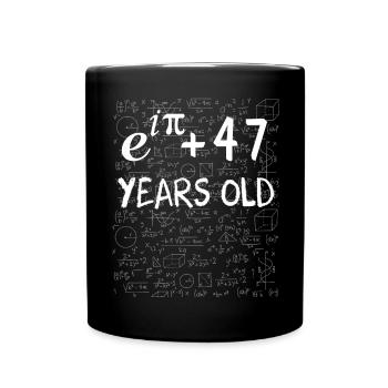46th Birthday 46 Years Euler Identity Math Gift - Full Colour Mug - black - Front