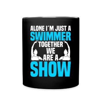 Synchronschwimmen - Tasse einfarbig - Schwarz - Vorne