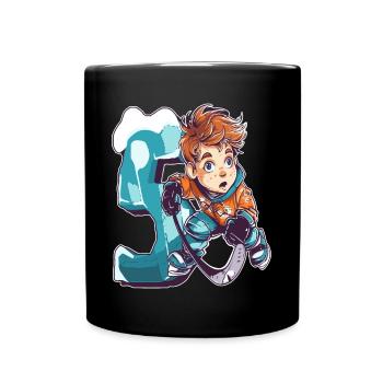Ice Hockey Birthday - 5 years old boy - 5. - Full Colour Mug - black - Front