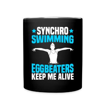 Synchronschwimmen - Tasse einfarbig - Schwarz - Vorne