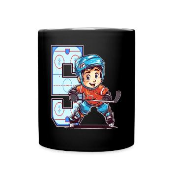 Ice Hockey Birthday - 5 years old boy - 5. - Full Colour Mug - black - Front