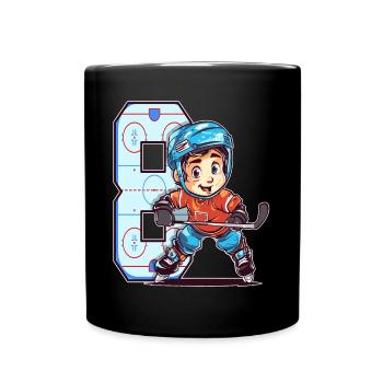 Anniversaire de hockey sur glace - garçon de 8 ans - 8. - Mug uni - noir - Devant