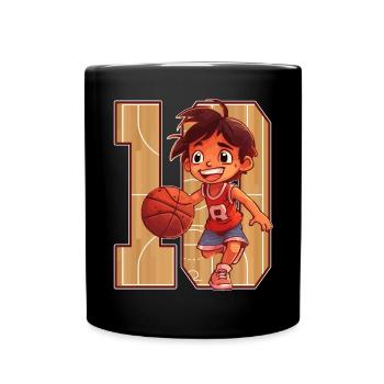 Basketball Birthday - 10 years old boy - - Full Colour Mug - black - Front