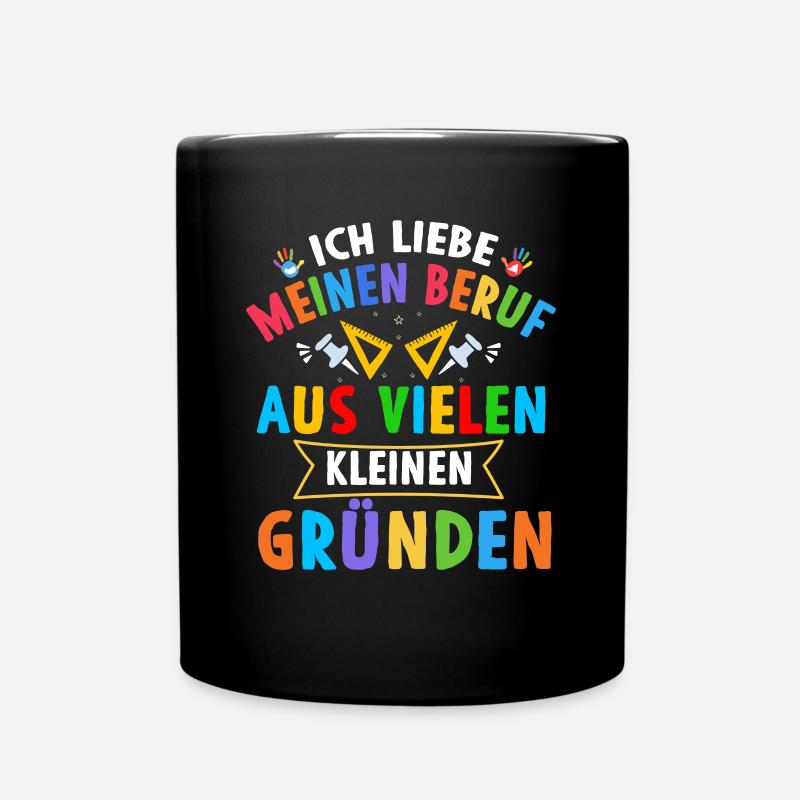 Erzieherin Erzieher Kindergarten Kindergärtnerin - Tasse einfarbig - Schwarz