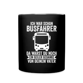 Bus Busfahrer - Tasse einfarbig - Schwarz - Vorne