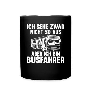 Bus Busfahrer - Tasse einfarbig - Schwarz - Vorne