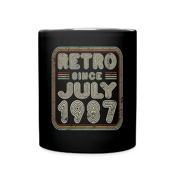 Geburtstag Juli 1987 Retro Geschenk - Tasse einfarbig - Schwarz - Vorne
