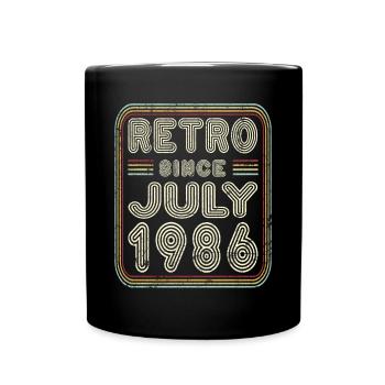 Birthday July 1986 Retro Gift - Full Colour Mug - black - Front