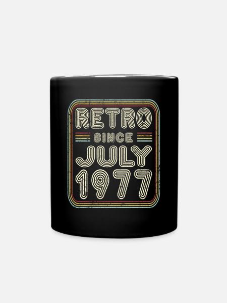 Birthday July 1977 Retro Gift - Full Colour Mug - black