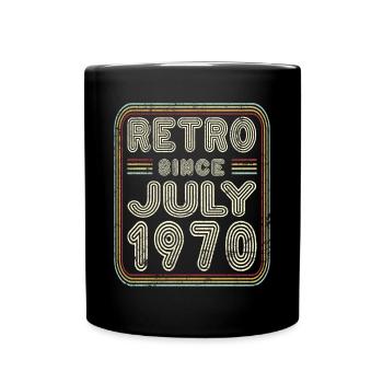 Birthday July 1970 Retro Gift - Full Colour Mug - black - Front