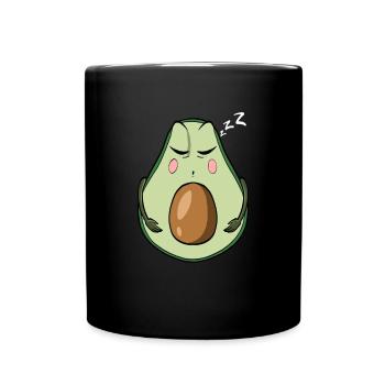 Schlafende Avocado - Tasse einfarbig - Schwarz - Vorne