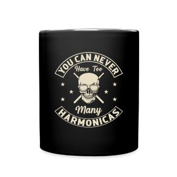 You Can Never Have Too Many Harmonicas Cool Harmon - Full Colour Mug - black - Front