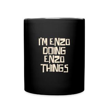 I'm Enzo doing Enzo things - Tasse einfarbig - Schwarz - Vorne
