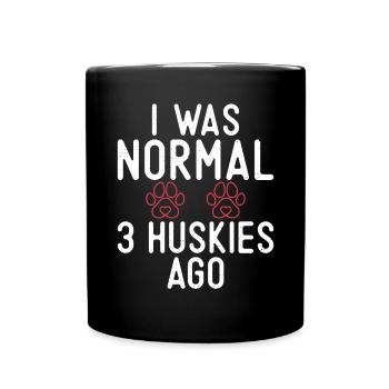 Husky-Hunde-Geschenke - Tasse einfarbig - Schwarz - Vorne