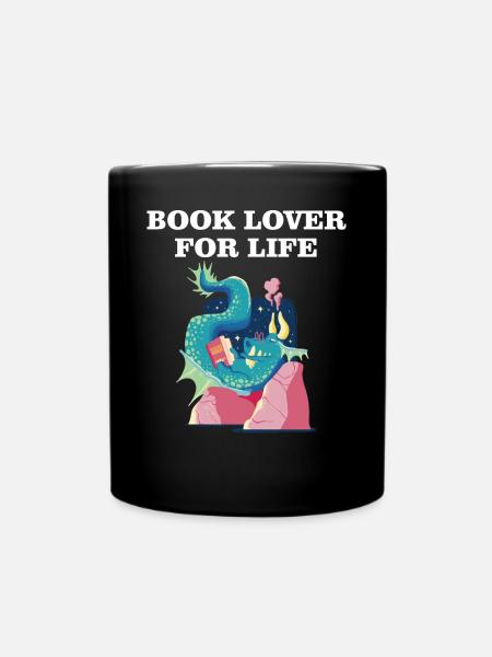 Book Lover for Life - Tasse einfarbig - Schwarz