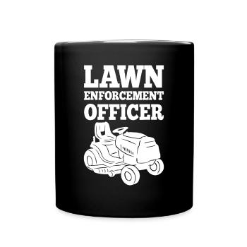 Agent d’application de la loi sur la pelouse Tondre le jardin de tondeuse à gazon - Mug uni - noir - Devant