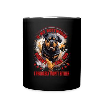 Hunde Rottweiler Hundeliebhaber - Tasse einfarbig - Schwarz - Vorne
