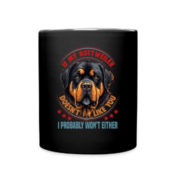 Hunde Rottweiler Hundeliebhaber - Tasse einfarbig - Schwarz - Vorne